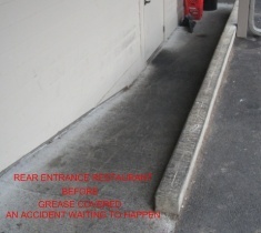 Indianapolis restaurant retail concrete cleaning before