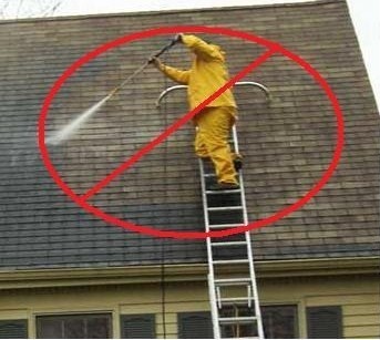 Wrong methods to roof wash in Indianapolis Indiana